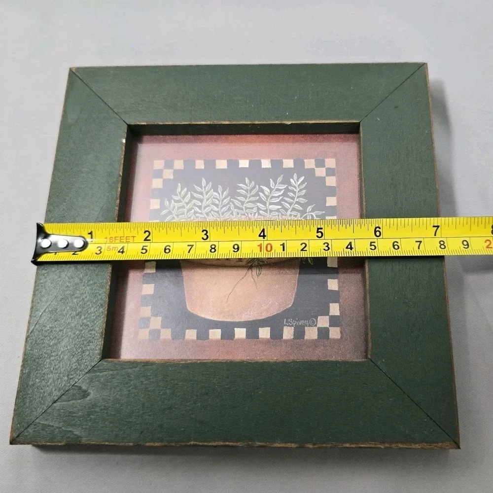 Country Cottage Decor 3-Piece Picture Set Green Frame Birdhouse Tyme Sage